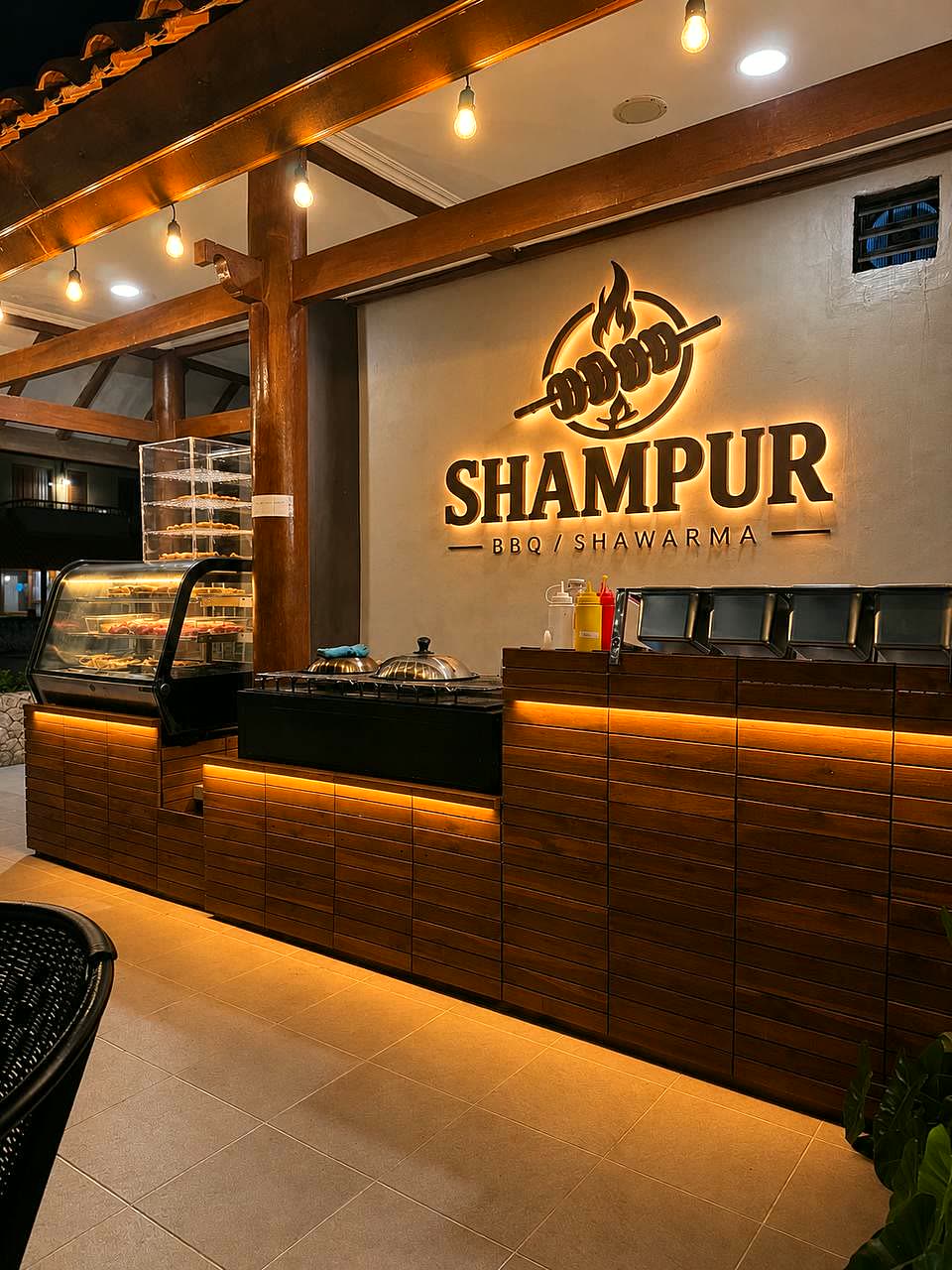 Shampur counter with sign
