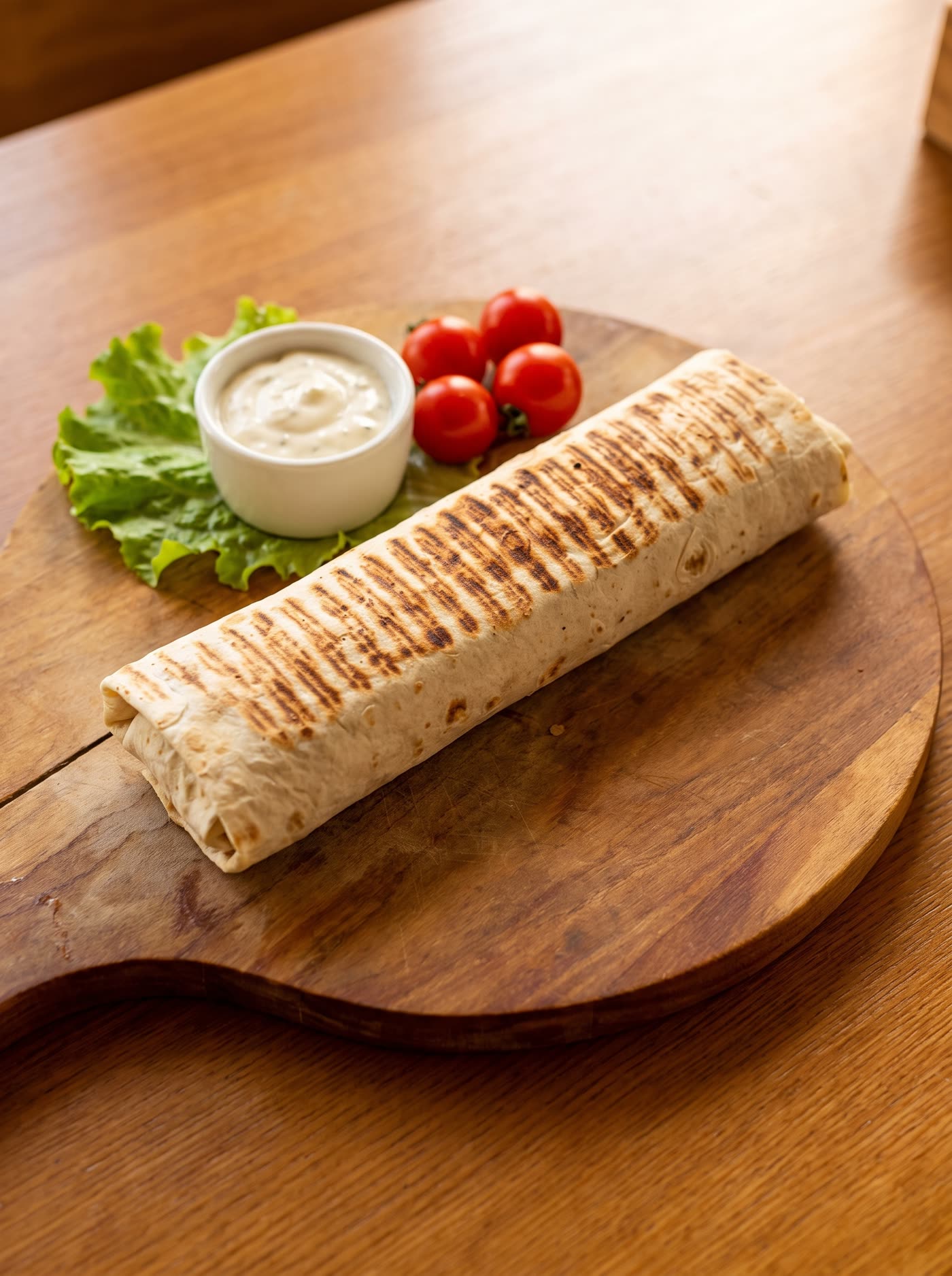 Chicken and cheese shawarma